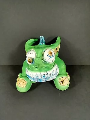 Buy  Funky Vintage Green Blue Art Pottery Creature Sculpture OOAK  • 18.96£