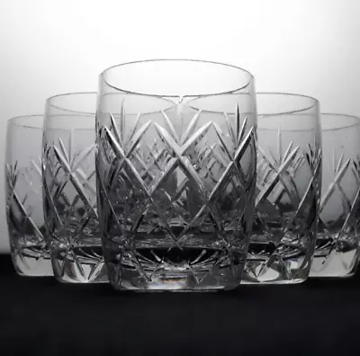 Buy 6x Cut Crystal 8cm Whitefriars Garland Tumbler Glasses - Juice Whiskey Vintage • 60£