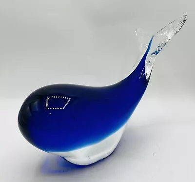 Buy Sommerso Art Glass Whale Cobalt Blue. Fantastic Color. 7” Tall. 10.5” Long Mint • 18.78£