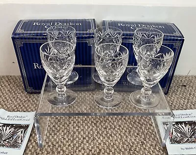 Buy Royal Doulton Crystal By Webb CORBETT Sherry Glasses X6 Liqueur Georgian. • 10£