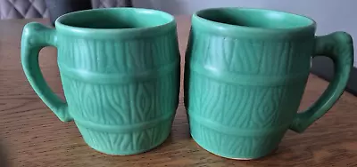 Buy Vintage Sylvac Barrel Mugs X 2 - Green 1436 • 11.99£