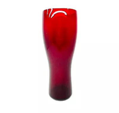 Buy Handmade Ruby Red Tall Vase Bohemian Crystal Glass 10  Tall 4  Wide Round Shaped • 46.49£