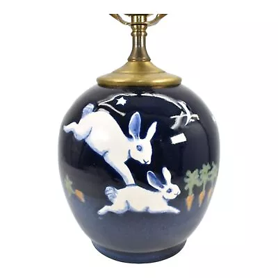Buy Karen Howell Studio Art Pottery 1987 Hand Decorated Legend Of The Rabbit Lamp  • 409.26£