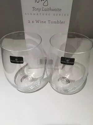 Buy X2 Dartington Tony Laithwaite Wine Tumblers, Stemless Glasses, Crystal-New • 20£