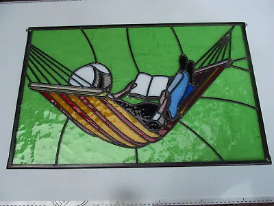 Buy Newly Crafted Leaded Stained Glass Window Panel SUMMER READING 492mm By 423mm • 1,250£