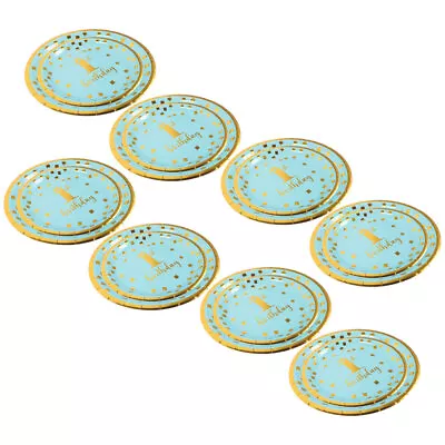 Buy  16 Pcs Disposable Dinnerware Party Plates Birthday Paper Decorations • 11.29£