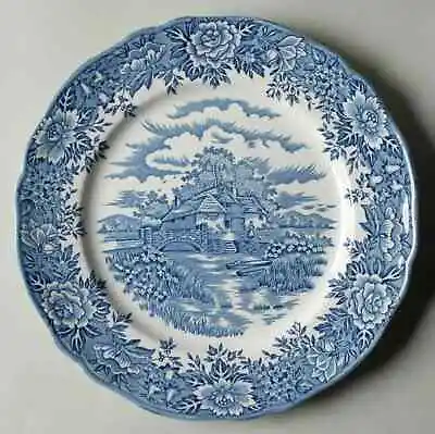 Buy English Village Salem China Blue White Transferware Dinner Plate • 9.88£