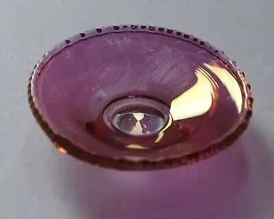 Buy Dolls House Miniatures: Cranberry Glass Dish With Frilled Edge, 1:12 Scale • 5.75£