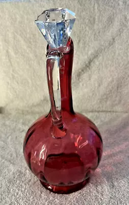 Buy Stunning Vintage Cranberry  Glass Decanter • 9.99£