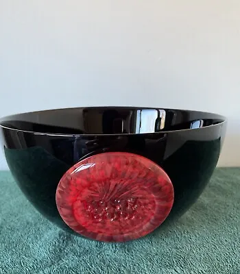 Buy Kosta Boda Black Dot Bowl By Ludvig Lofgren Art Glass • 55£