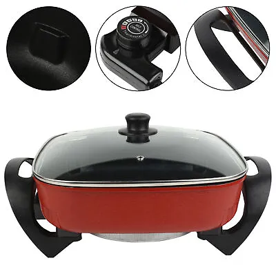 Buy Large Multi Cooker Pot Electric Non Stick Frying Pan 5L Hot Pot With Glass Lids • 25.99£