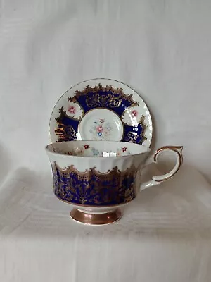 Buy 1950s Paragon  Blue Trenton Pattern Cabinet Cup And Saucer • 24.95£