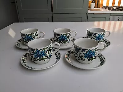 Buy 5 Vintage Midwinter Spanish Garden Cups And Saucers Retro 60's 70's • 7.99£