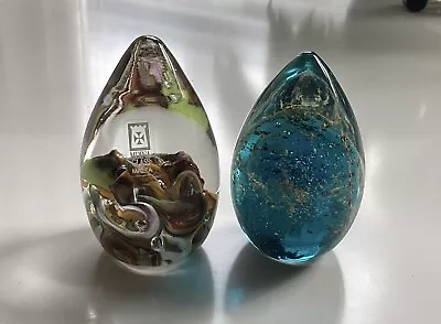 Buy Mdina Glass Paperweight X2 Signed On Bases • 12.99£