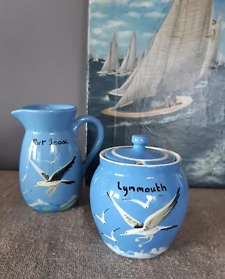 Buy Vintage Babacombe Torquay Devon Motto Ware Jug & Lidded Pot With Seagull  • 23£