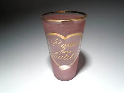 Buy Antique Textured Pink Souvenir Glass Tumbler, A Present From St Austell • 3.95£