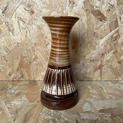 Buy Vintage Jersey Studio Pottery Retro Hand Painted Vase - Brown - 17cm • 7.99£
