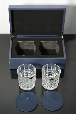 Buy Hackett London 2 Czech Crystal Whiskey Glasses And Coaster Gift Set - Boxed • 119.99£