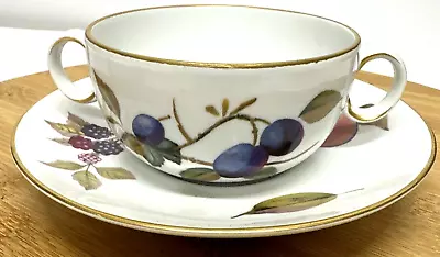 Buy Royal Worcester Evesham Gold Soup Cup And Soup Cup Saucer • 11.99£