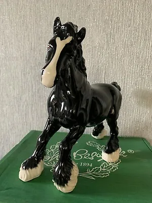 Buy BESWICK HORSE CANTERING SHIRE MODEL No. BCC 96  BLACK GLOSS PERFECT BOXED • 250£