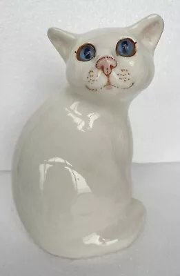Buy Winstanley White Cat Size 2 Blue Glass Eyes Signed • 29.97£