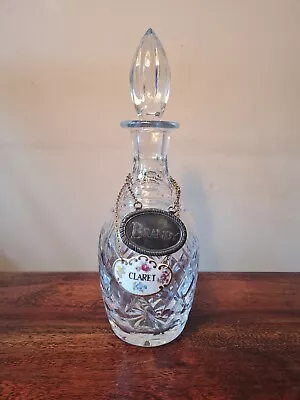 Buy Vintage Glass Decanter With 2 X Lables Brandy & Claret • 10£