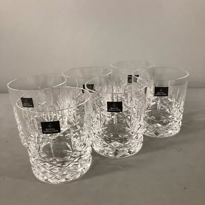 Buy Royal Doulton Set Of 6 Crystal Cut Lead  Whiskey Tumbler Glasses 9 Cm -CP  • 19.99£