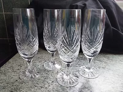 Buy Set Of 4 Zawiercie Crystal Monika-3 Champagne Glasses 7 Inch • 29.99£