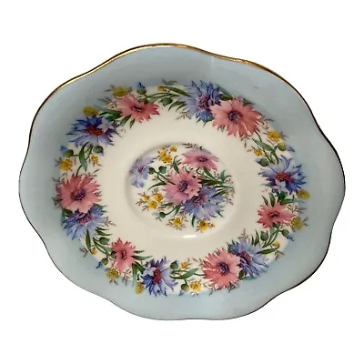 Buy Vintage Foley Cornflower Saucer Fine Bone China Pink Blue Yellow Flowers Floral • 9.47£