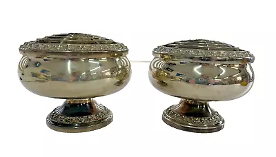 Buy 2 Vintage Silver Plated Flower Posy Bowls Lanthe England Table Centrepieces • 12.99£