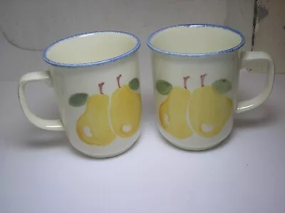 Buy Poole Pottery Dorset Fruits - Pears - 2 X Straight Sided Mugs • 8£