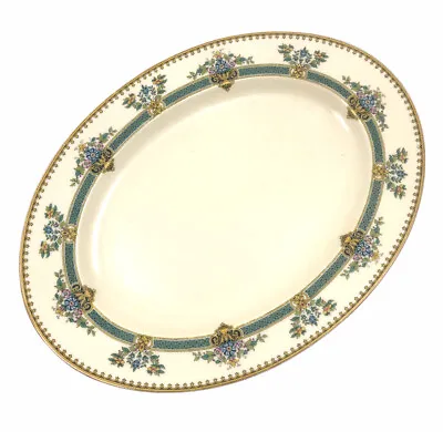 Buy Rosenthal Oval Serving Platter Devonshire Floral Green Band Porcelain 13in • 91.59£