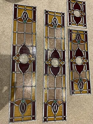 Buy Selection Of 4 Leaded Stain Glass Window  Panels, Price Is For All 4 • 50£