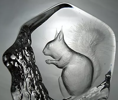 Buy Art Glass Paper Weight Mats Jonasson Swedish Lead Crystal Squirrel Sweden • 35£