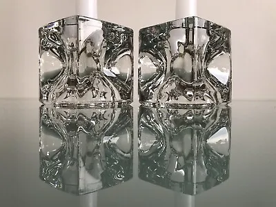 Buy Rudolf Jurnikl Sklo Union Rudolfova Hut Glass Candle Holder Czech Vintage Design • 39.99£