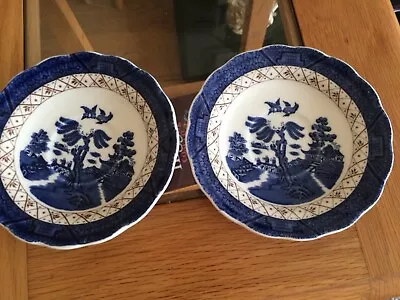 Buy 2 X Vintage Royal Doulton Booths Willow Pattern Saucers • 4£