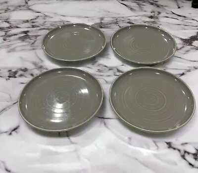 Buy Set Of 4 Pottery Barn JOSHUA Stoneware Salad Coupe Plates 8” Diameter Gray Dish • 46.26£
