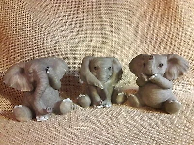 Buy Three Wise Baby Elephant Figurines • 21£