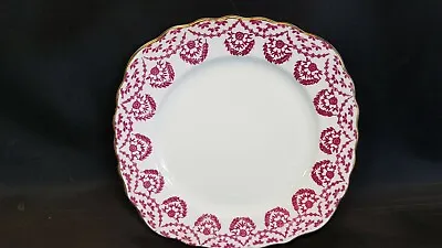 Buy Royal Vale Bone China 6  Square Plate Hawaian Pink Filigree Pattern Gold Edging • 12.85£