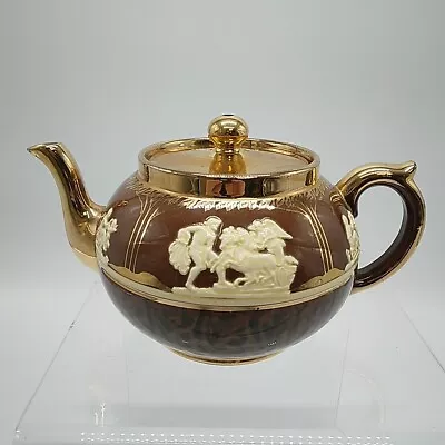 Buy Gibsons Vintage Retro Teapot Brown & Gold, Marbled Classical A662 6 Cup Size • 10£
