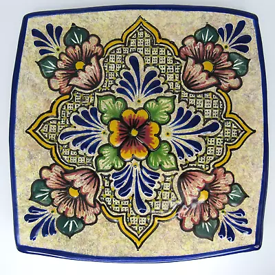 Buy Talavera Pottery Plate Puebla Mexico Wall Hanging Relief Hand Painted Folkart Sq • 26.51£