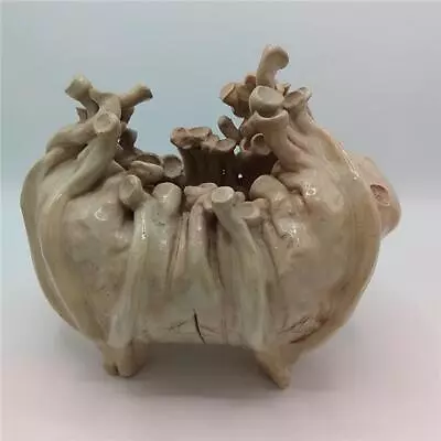 Buy Stamped Studio Pottery Bowl / Sculpture Urchin Or Mushroom Unuseual Design  • 10£