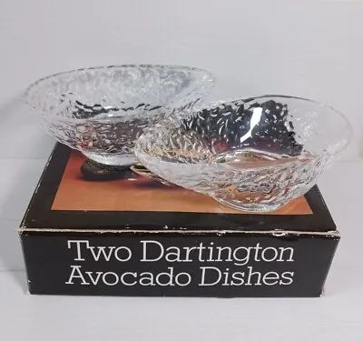 Buy Two Dartington Avacado Dishes Handmade 24% Lead Crystal Design Frank Thrower • 12.95£