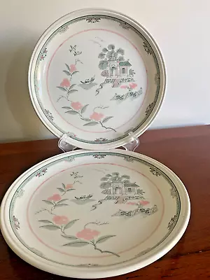 Buy Coloroll Staffordshire Oriental Pagoda Pink Green - 9 3/4  Dinner Plate X 2 • 10£