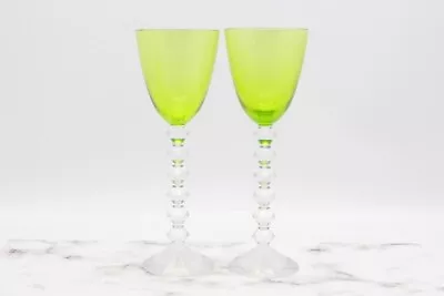 Buy Baccarat Vega Fortissimo Crystal  Wine Glass Yellow Green 2set No Box • 249.78£