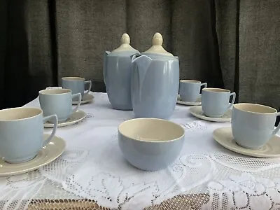 Buy Vintage 1950's Branksome Coffee Set 'Graceline' In Pale Blue & Cream, 6 Settings • 55£