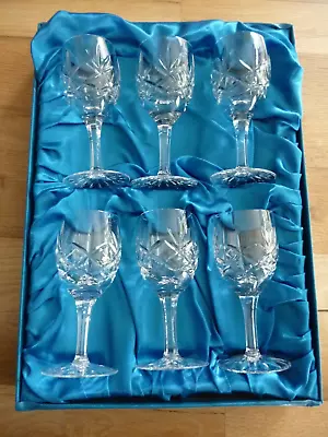 Buy NEW Thomas Webb Vintage Crystal Sherry Glasses X 6 - Boxed - Made In England • 10£