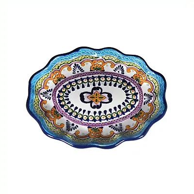 Buy  Talavera Mexican  Pottery Dessert Plate 28 Cm, Hand Made Rustic • 25£