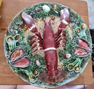 Buy Superb Palissy-Style Portuguese  Like Majolica  Lobster Plate Plaque- 33cm • 30.41£