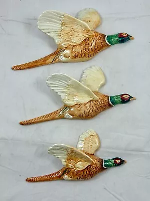 Buy Beswick Flying Pheasants Wall Plaque Set Of 3 Repaired • 50£